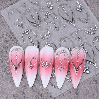 Elegante Strass-Nagelkunst-Verzierung