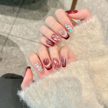 Künstlerischer Glitzer Ombre Press-On Nagelset