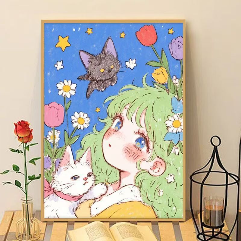 Verspielter Anime Kunstdruck Brehn