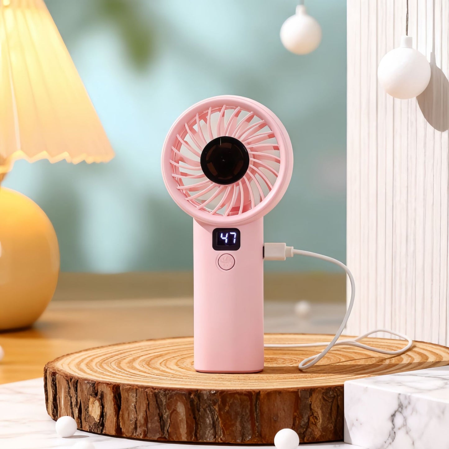 Damen tragbarer Mini-Ventilator mit Digitalanzeige und ergonomischem Design Brehn