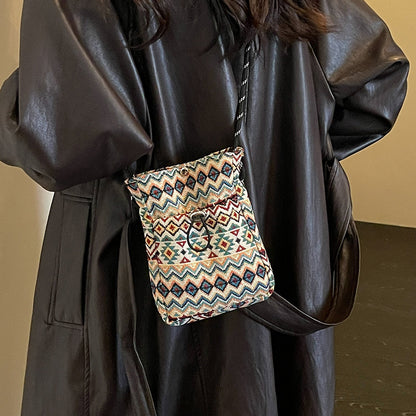 Bohemian gemusterte Kordelzug-Handtasche