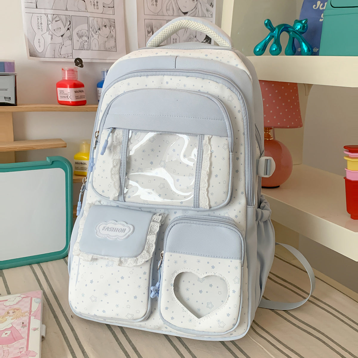 Stylische Sternen-Print Freizeit-Rucksack Brehn