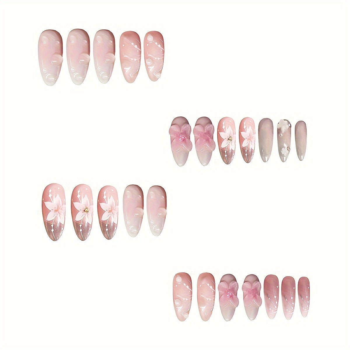 Florale Themen Press-On Nagelkunst Brehn