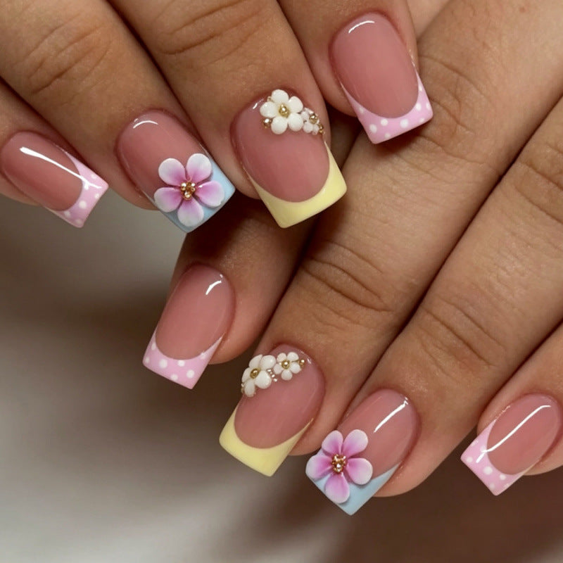 Florale Dekorative Press-On Nagelset 1790738756