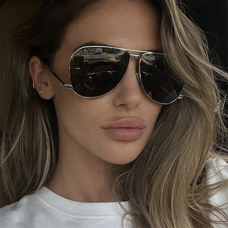 Damen Flugzeug-Sonnenbrille mit modernem Metallrahmen und polarisierten Gläsern Brehn