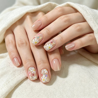 Floral Press-On Nagel Set Brehn