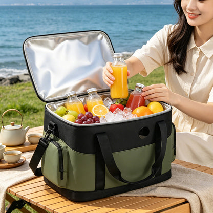 Isolierte Lunch-Kühltasche mit Seitentaschen und verstellbarem Schulterriemen Brehn