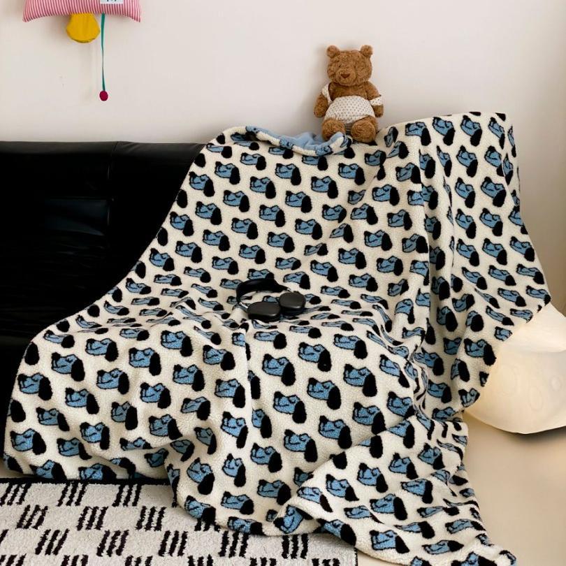 Plüsch-Sherpa-Wohndecke mit abstraktem Muster und extra-weichem Teddyfleece