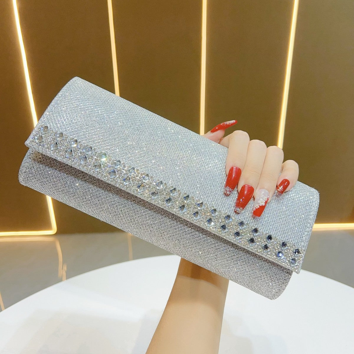 Glitzernde Strass Abend-Clutch