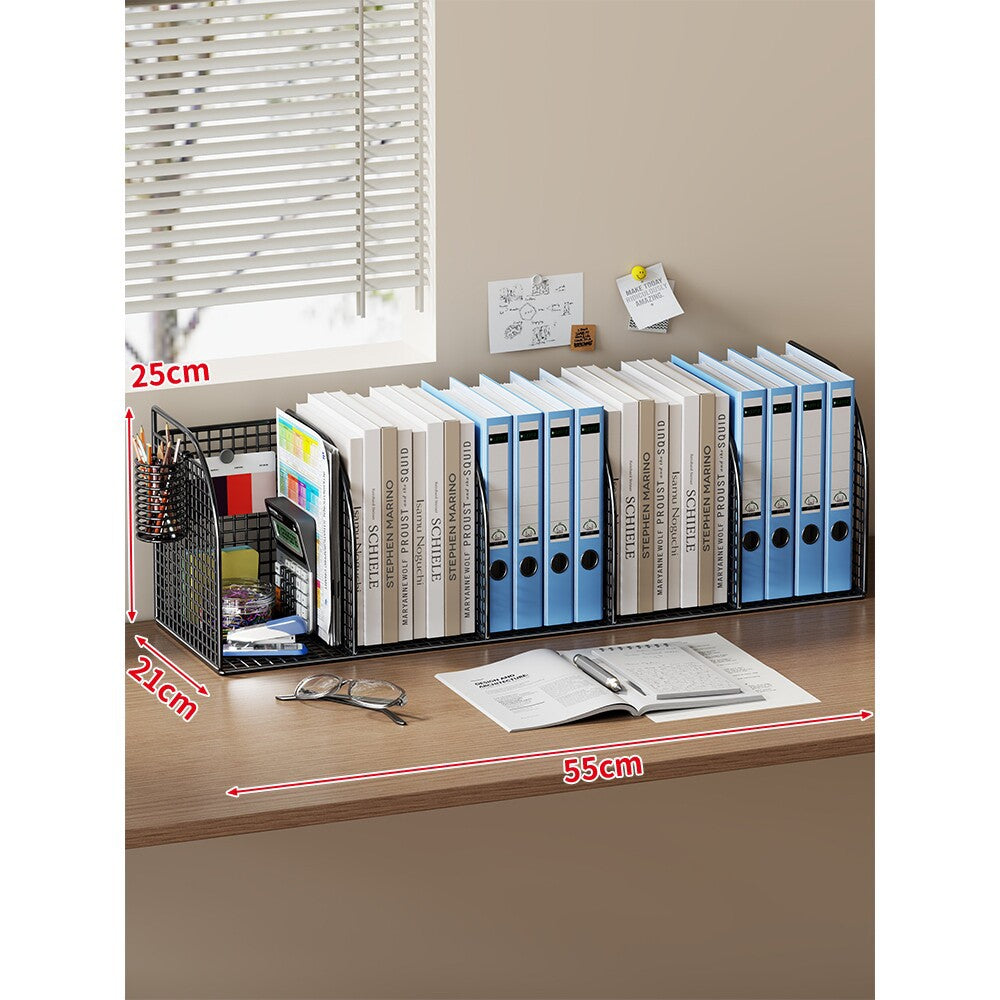 Mesh Desktop Multi-Compartment Datei- und Schreibwarenorganisator mit Stiftbecher