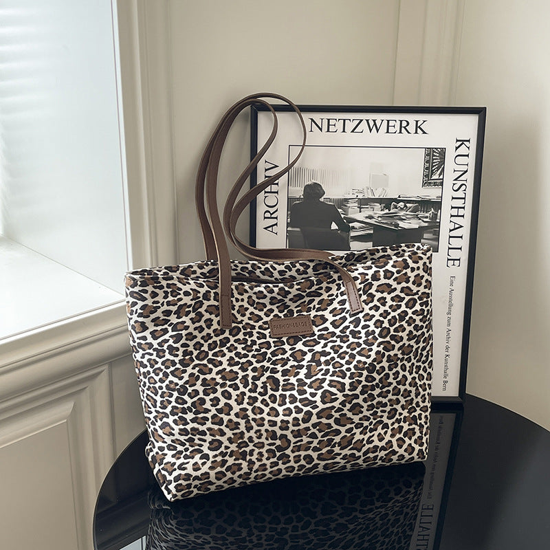Leopardenmuster Canvas Einkaufstasche