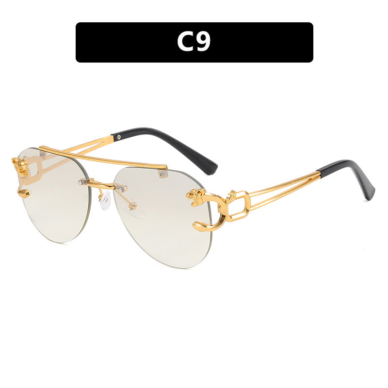 Damen ausgefallene runde Sonnenbrille mit dekorativen Details Brehn