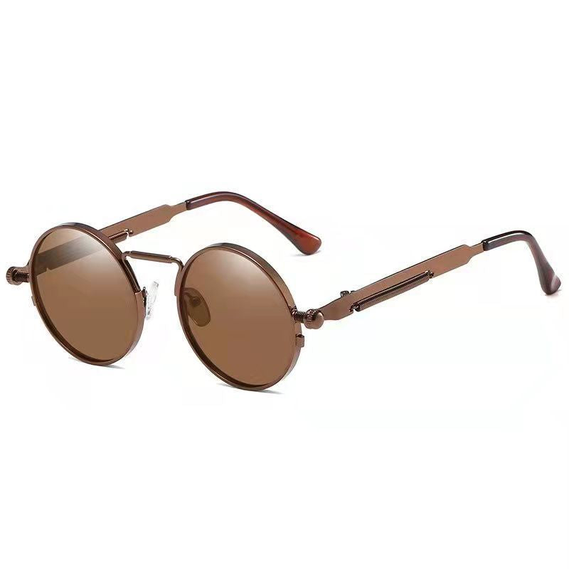 Damen Runde Metall-Sonnenbrille mit verspiegelten Gläsern Brehn
