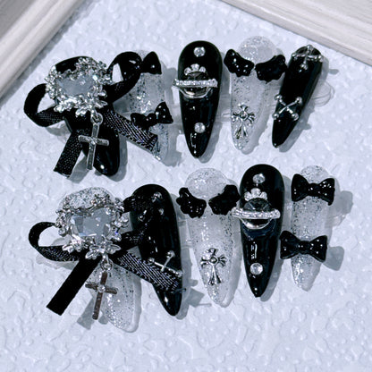 Ornate Gothic-Themen Press-On Nagelkunst Set