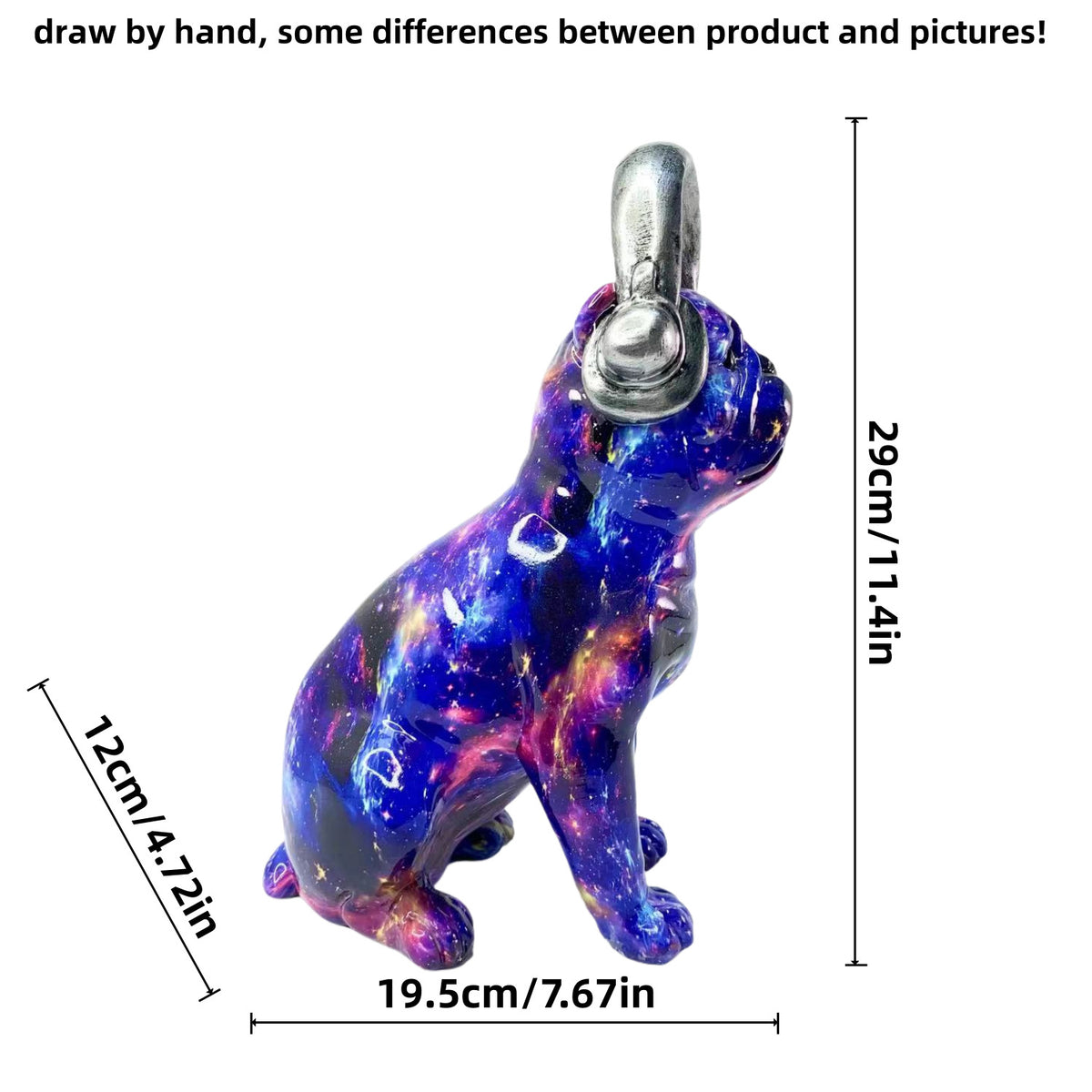 Bunte Dekofigur eines Hundes im modernen Design Brehn