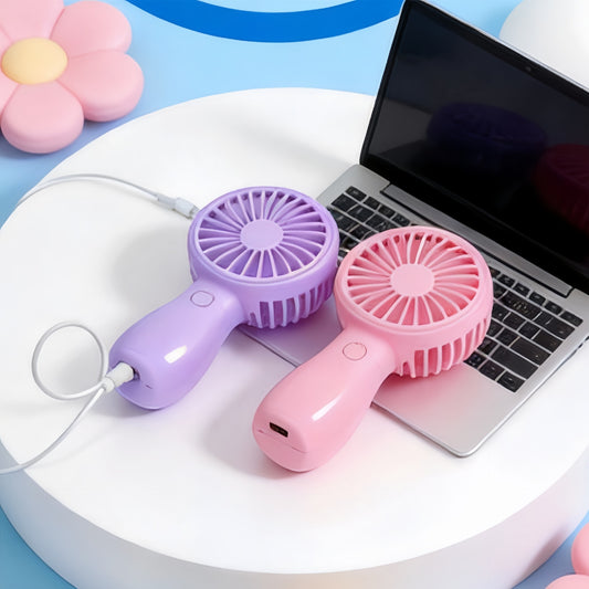 Damen Tragbarer Mini Handventilator mit wiederaufladbarem USB-Anschluss Brehn