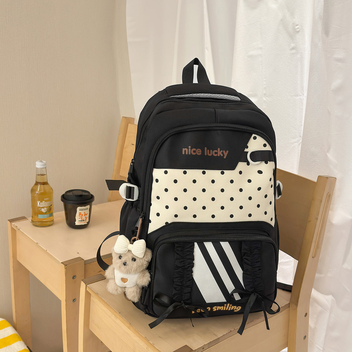 Stylischer multifunktionaler Rucksack mit niedlichen Charms Brehn