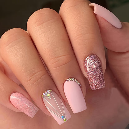 Elegante Lange Acryl Nagelverlängerungen Brehn