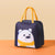 Süße tierische isolierte Lunch-Tasche Brehn