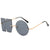 Damen außergewöhnliche geometrische Sonnenbrille mit markantem Design Brehn