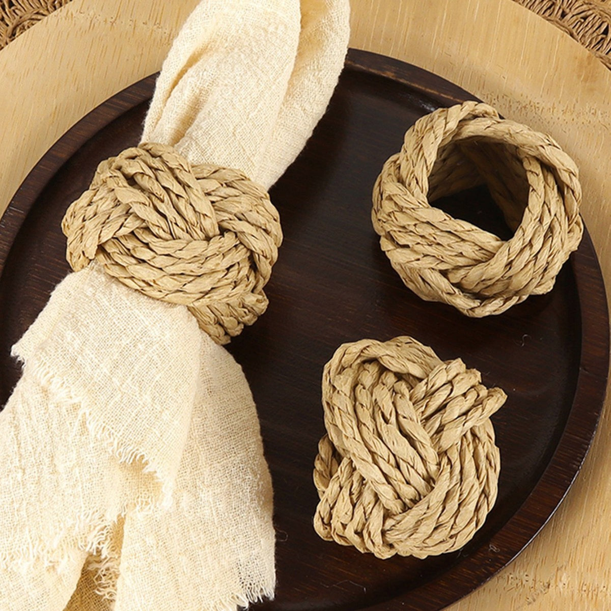 Handgefertigter Naturfaser Ring