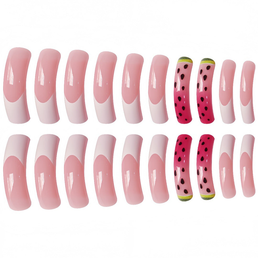 Wassermelonen-inspirierte Press-On-Nagel-Set Brehn