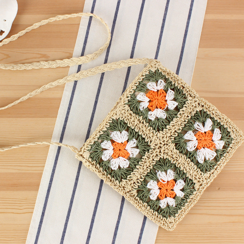 Handgeknüpfte Umhängetasche Im Floralen Design Brehn