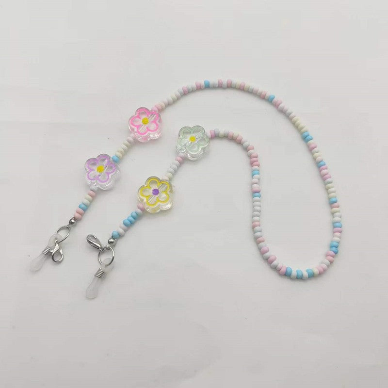 Verspielte Brillenhalterkette mit Blumenanhängern Brehn