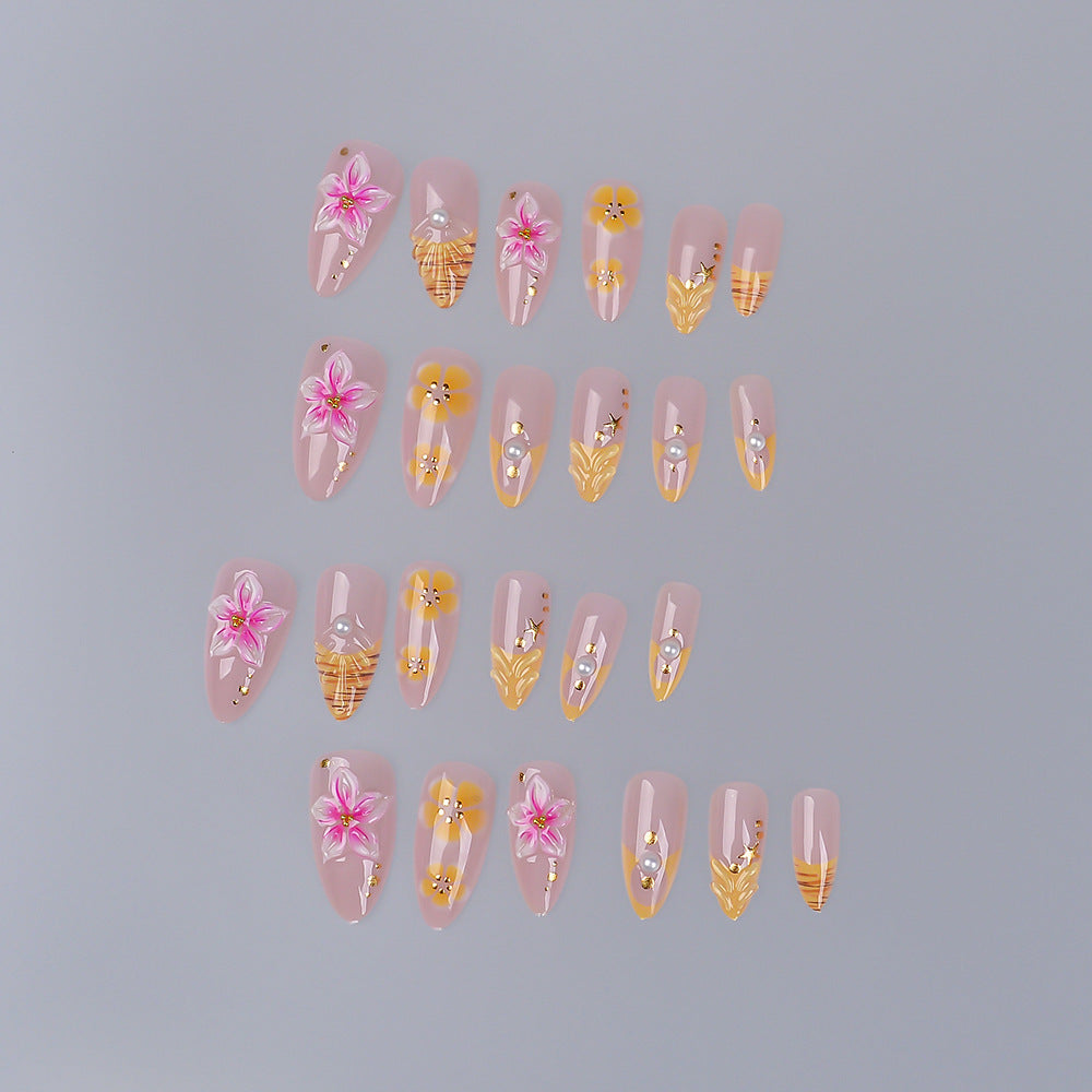 Dekorativer Floral Press-On Nagelset Brehn