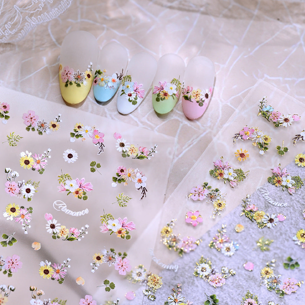 Floral Nagelkunst Aufkleber