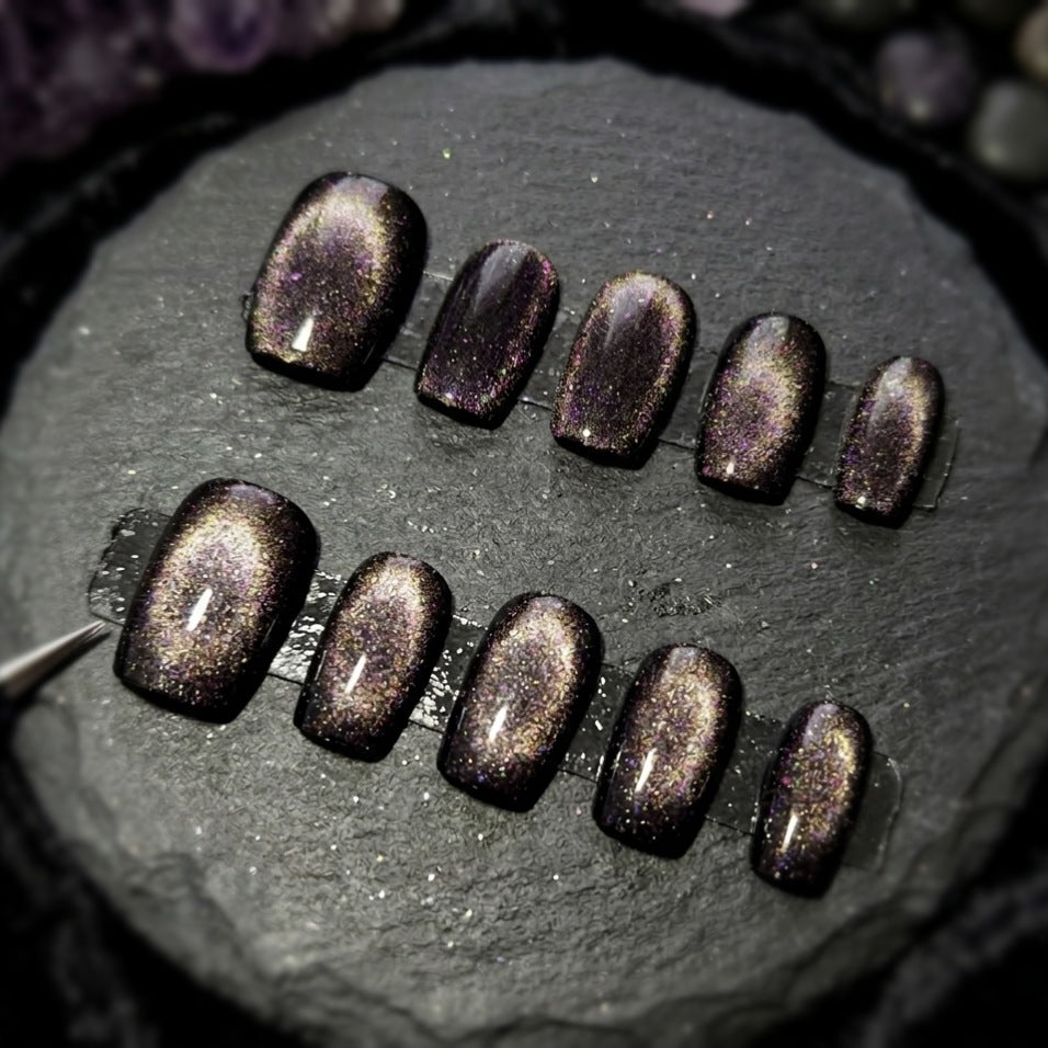 Glitzernde Galaxy Press-On Nägel