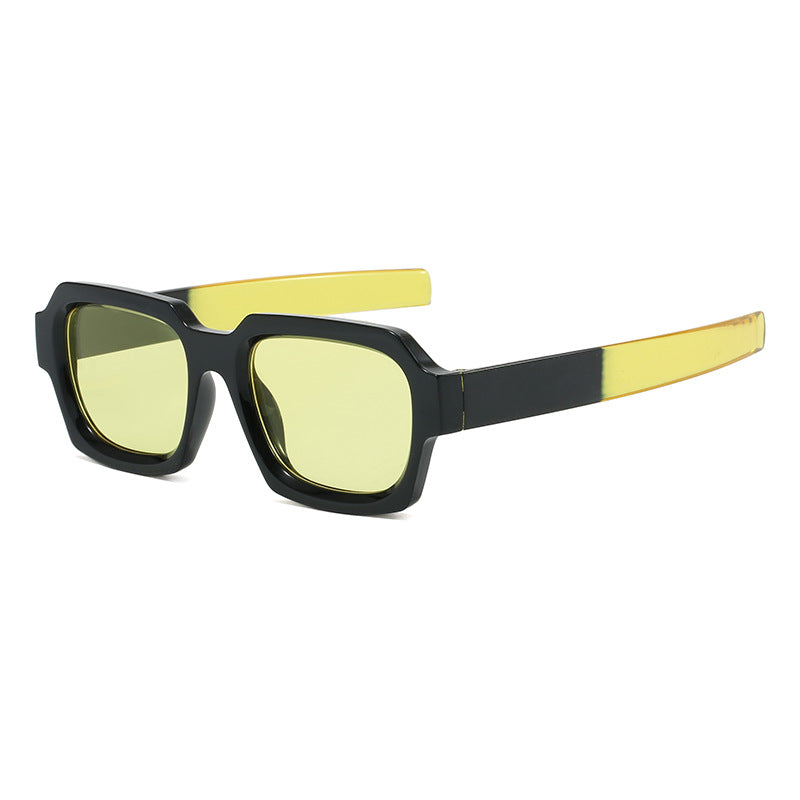 Damen modische stilvolle quadratische Sonnenbrille mit kontrastierendem Rahmen Brehn