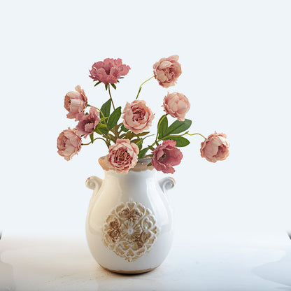 Elegante Keramikvase mit Ziermuster Brehn
