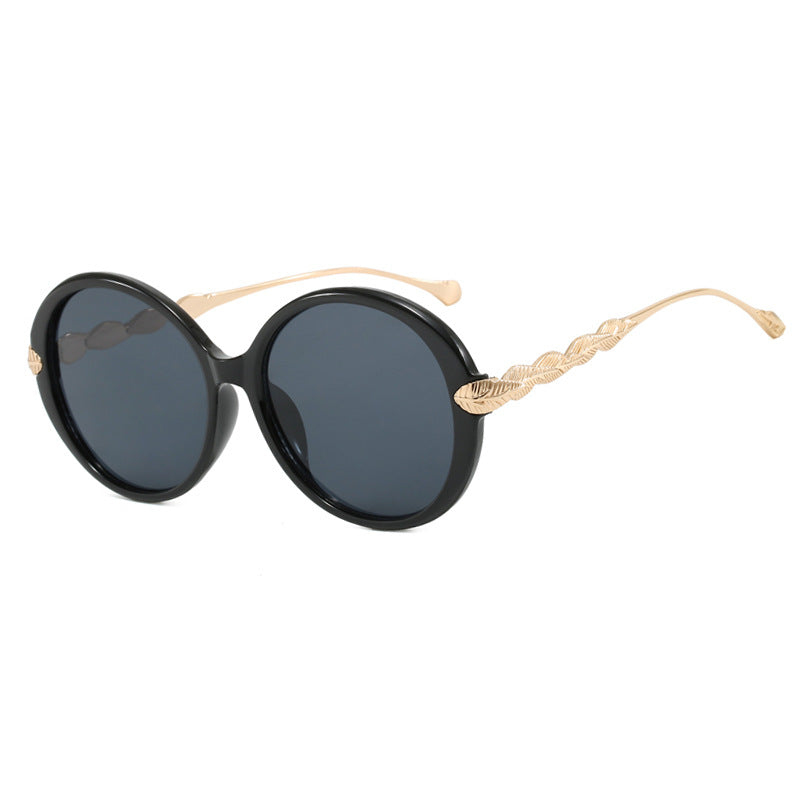 Damen große runde Sonnenbrille mit dekorativen Metallakzenten Brehn