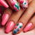 Floral Flamingo Druck-On-Nagelverlängerungen Brehn