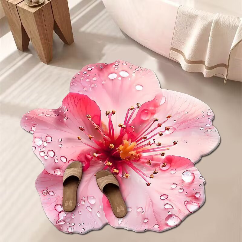 Künstlerische Blumenteppich Dusche