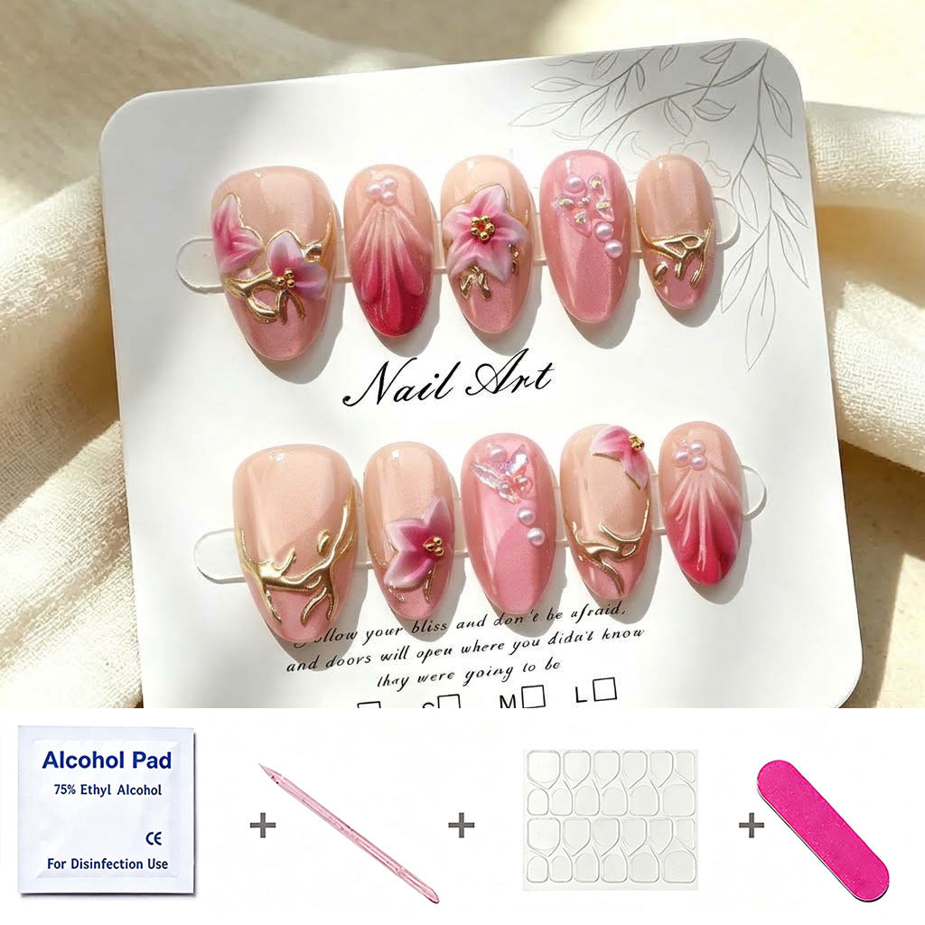 Künstlerische Blumen Press-On Nagelkollektion