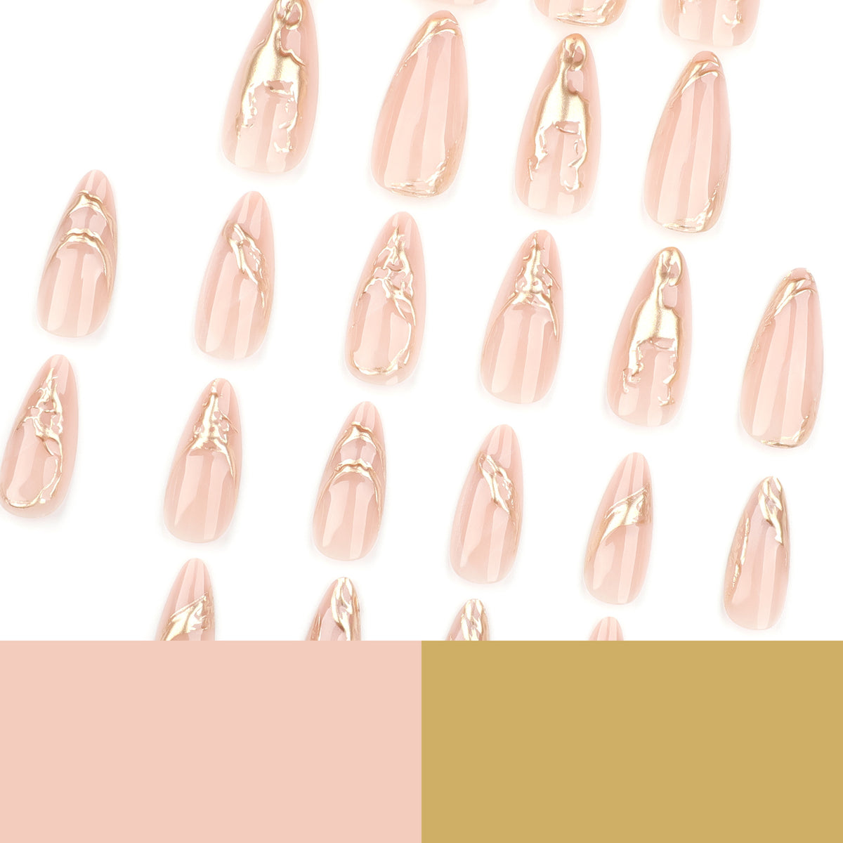 Kunstvolle Nagelverlängerungen mit feinen goldenen Akzenten Brehn