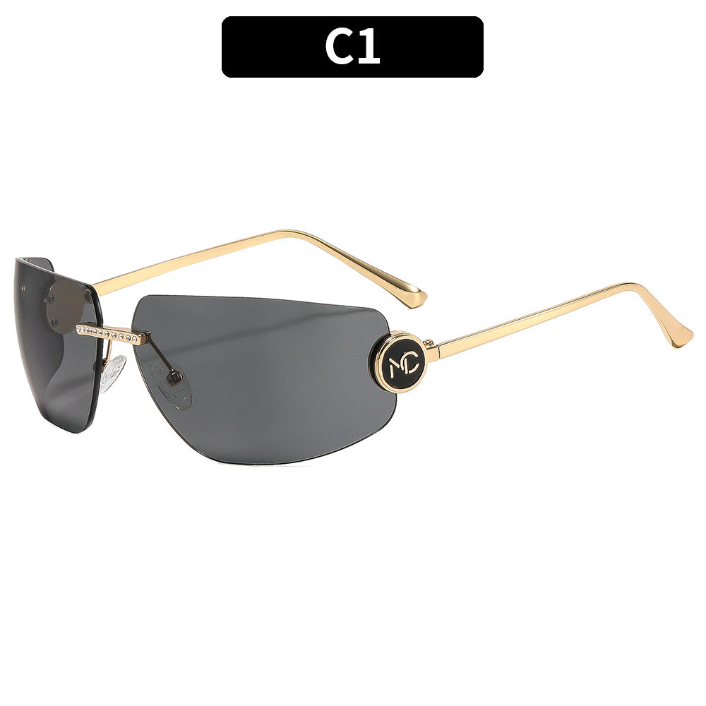 Zeitgenössische Angular Shield Sonnenbrille