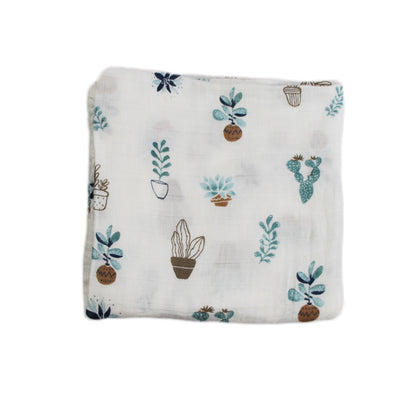Baumwoll-Musselin Babydecke mit Herzmuster Brehn