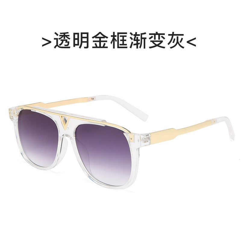 Damen elegante oversized Sonnenbrille mit stilvollem transparentem Rahmen Brehn