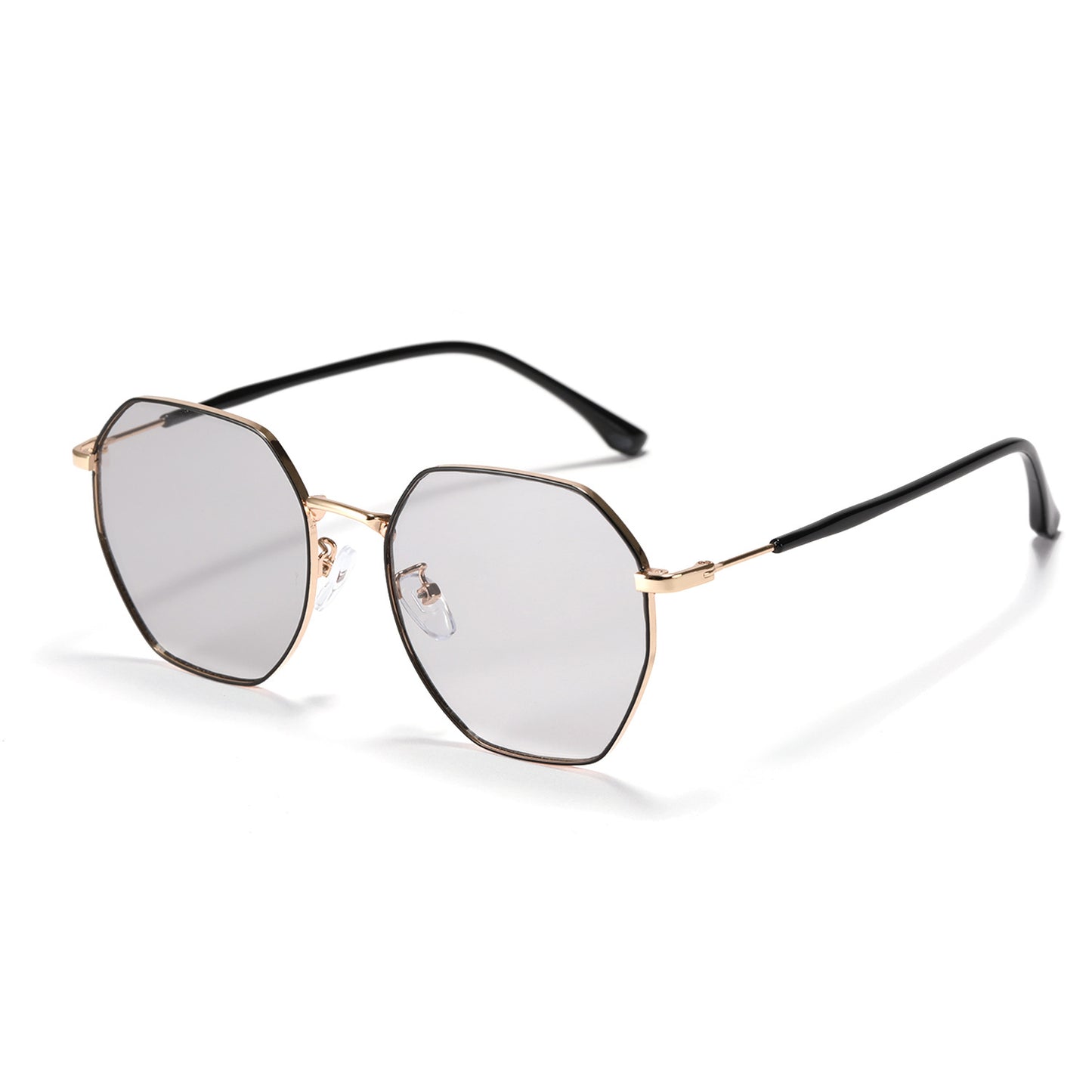 Damen modische achteckige Sonnenbrille mit trendigem Metallrahmen Brehn