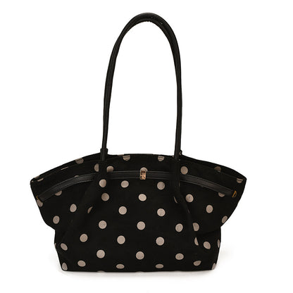 Punktierte Wildleder Schultertasche