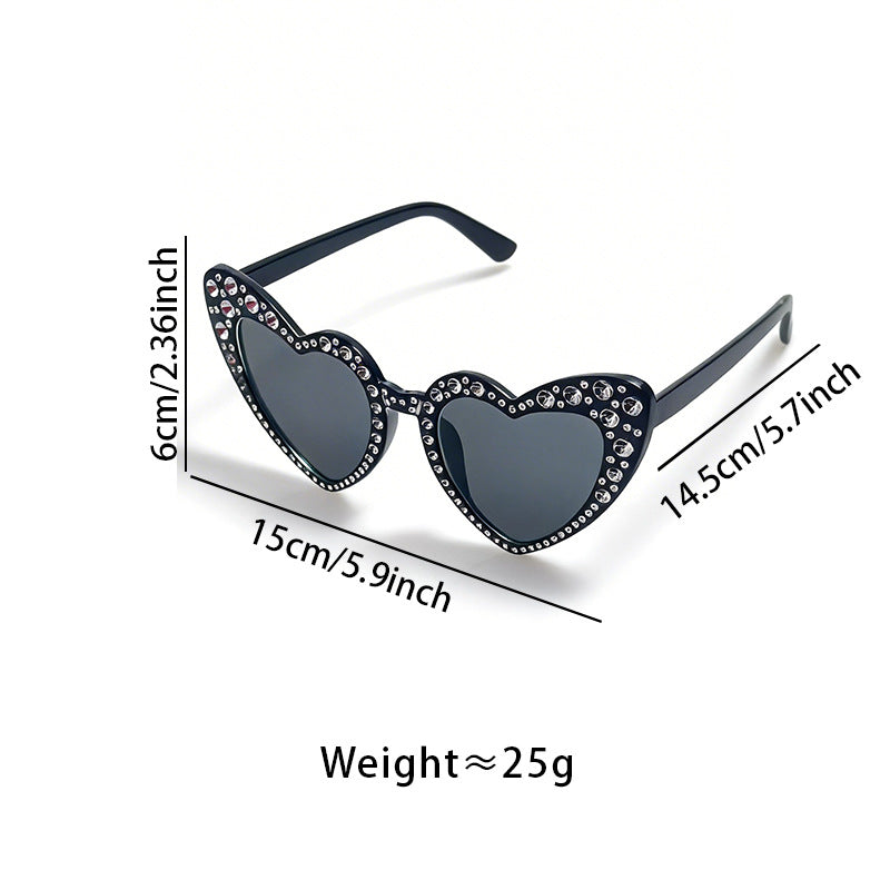 Rhinestone-besetzte Herzförmige Sonnenbrille Brehn