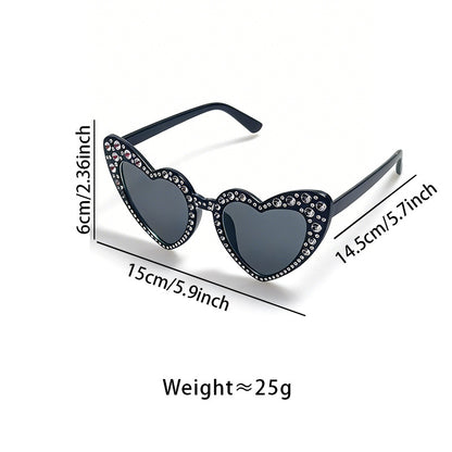 Rhinestone-besetzte Herzförmige Sonnenbrille Brehn
