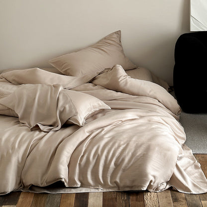 Seidenähnliches Satin Bettwäsche-Set mit Bettbezug und Kissenbezug