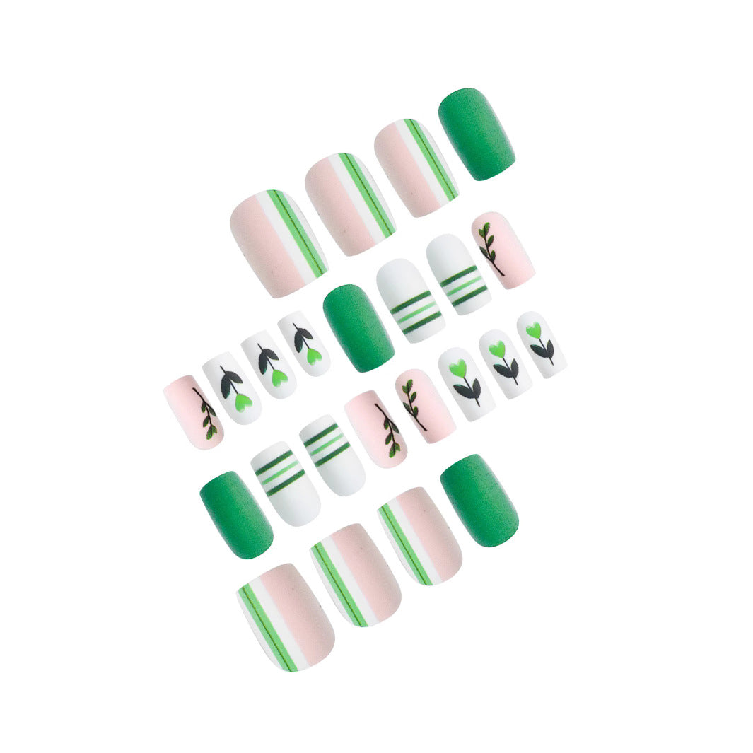 Botanische Themen Presse-On-Nagelkunst Brehn