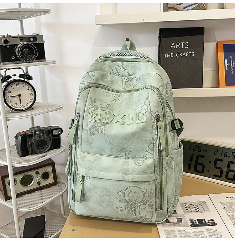 Grafikdruck Mehrfach-Taschen Schul-Rucksack