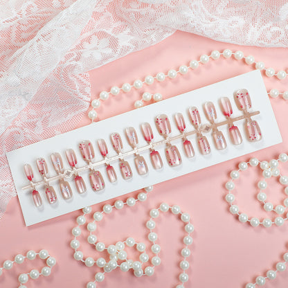 Premium Künstlerische Blumen Press-On Nagelset