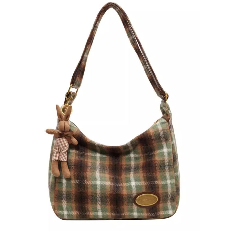Gemütliche Karierte Schultertasche Brehn